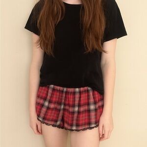 Victorias secret red plaid sleep shorts